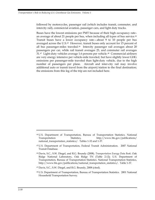 Transportation's Role in Reducing U.S. Greenhouse Gas Emissions ...