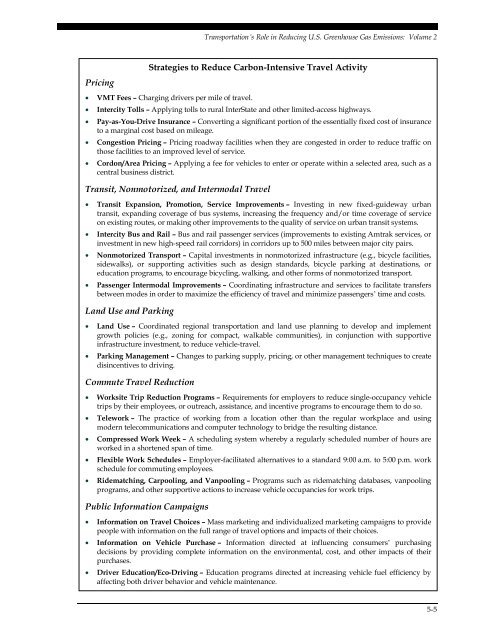 Transportation's Role in Reducing U.S. Greenhouse Gas Emissions ...