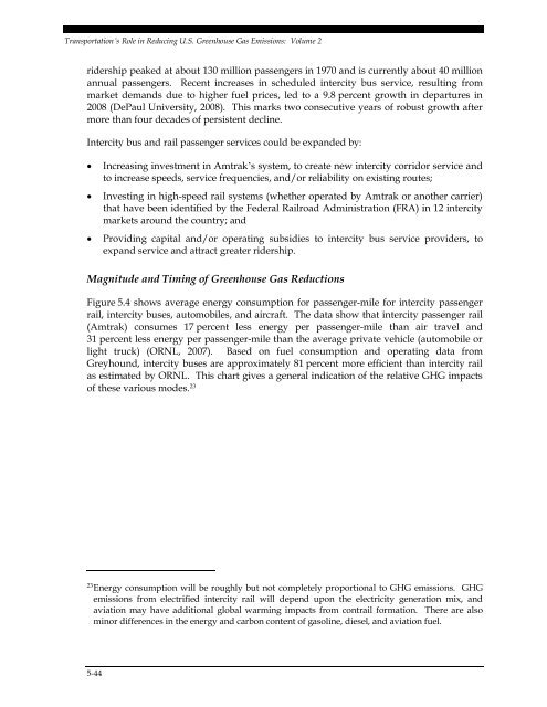 Transportation's Role in Reducing U.S. Greenhouse Gas Emissions ...