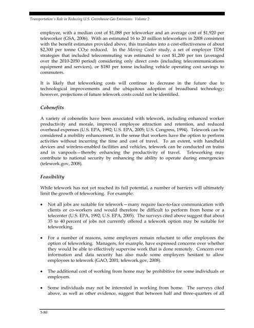 Transportation's Role in Reducing U.S. Greenhouse Gas Emissions ...