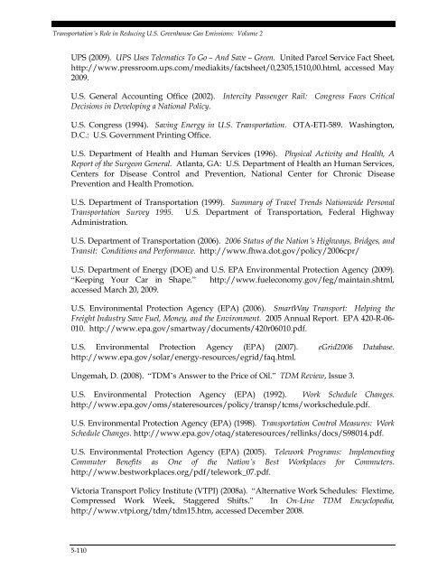 Transportation's Role in Reducing U.S. Greenhouse Gas Emissions ...