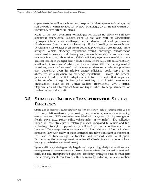 Transportation's Role in Reducing U.S. Greenhouse Gas Emissions ...