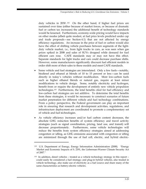 Transportation's Role in Reducing U.S. Greenhouse Gas Emissions ...