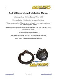 Golf VI Camera Low Installation Manual