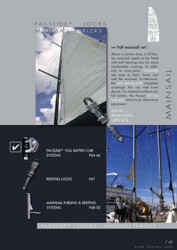 Facslide_batten car systems - FACNOR furling system