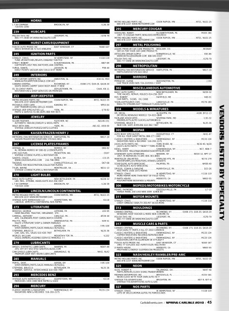 alphabetic al vendor lis ting - Carlisle Events