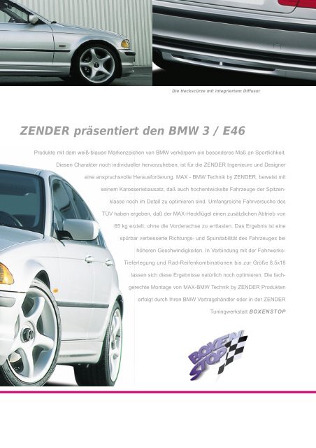 ZENDER präsentiert den BMW 3 / E46 - Carstyling.no