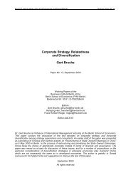 Corporate Strategy, Relatedness and Diversification Gert Bruche