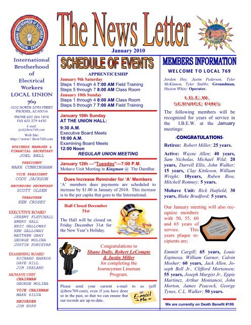 International Brotherhood Of Electrical Workers Ibew769