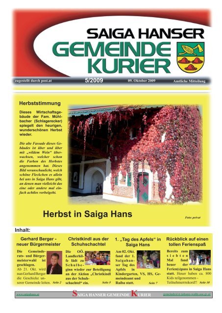 SAIGA HANSER GEMEINDE KURIER - St. Johann am Walde