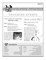UPCOMING EVENTS - Cat Care Society