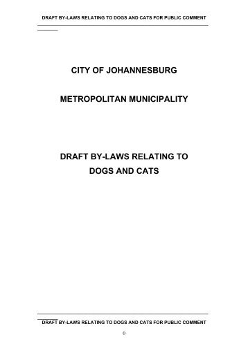 city of johannesburg metropolitan municipality draft by-laws ... - Joburg