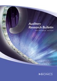 Auditory Research Bulletin 2007 Biennial Edition - Advanced Bionics