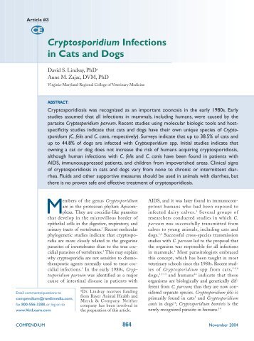 Cryptosporidium Infections in Cats and Dogs - VetLearn.com