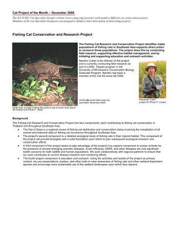 Fishing Cat Conservation and Research Project - Cat Specialist Group