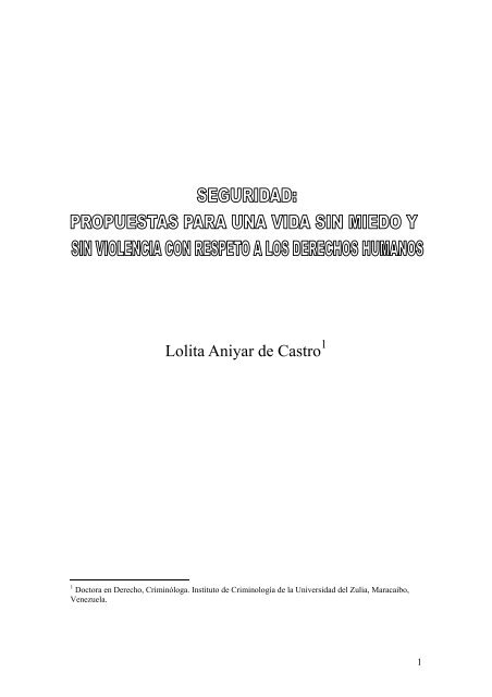 Lolita Aniyar de Castro - Revista Pensamiento Penal