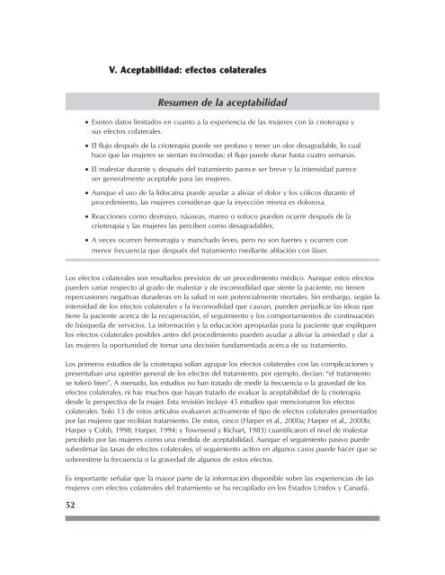 Eficacia, seguridad y aceptabilidad de la crioterapia: Revisión ...