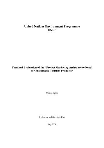 United Nations Environment Programme UNEP – Catrina Perch