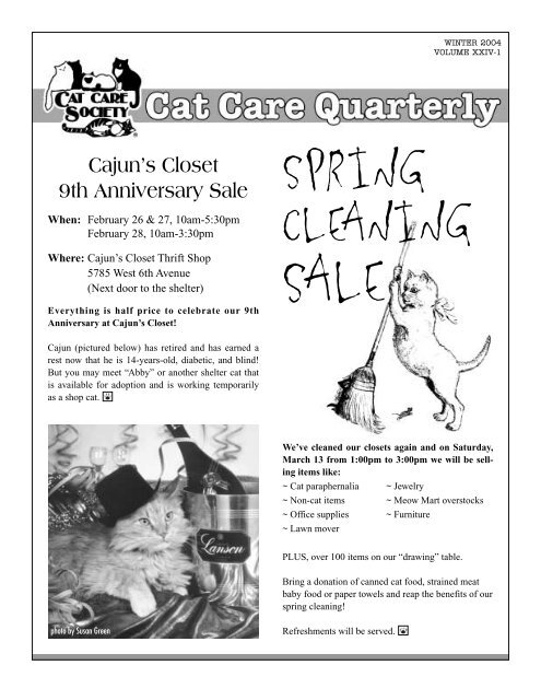 SPRING CLEANING - Cat Care Society