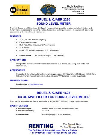 bruel & kjaer 2230 sound level meter - The - The Cat Rental Store