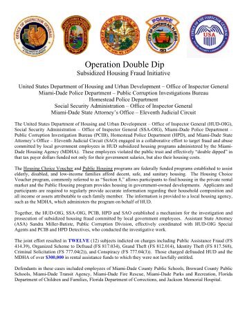 Operation Double Dip - HUD OIG Home Page