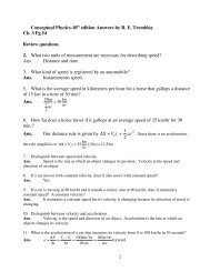 Conceptual Physics 10th Edition Answers R E Tremblay Ch 3