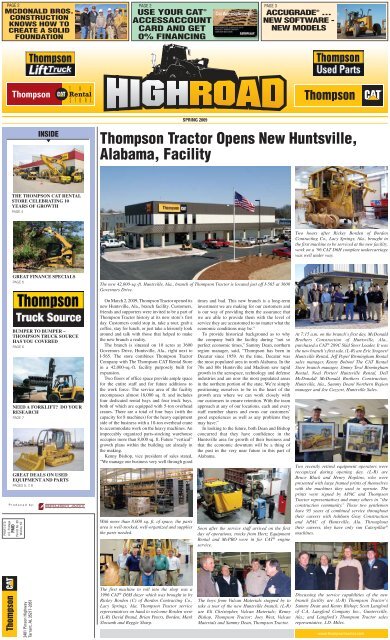 Thompson Tractor Opens New Huntsville Alabama Facility