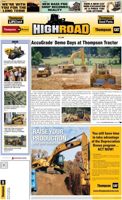 RAise YOuR pRODuCTiON - Thompson Tractor