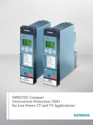 SIPROTEC Compact Overcurrent Protection 7SJ81 for Low-Power ...