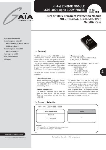 Hi-Rel LIMITOR MODULE LGDS-300 - GAIA CONVERTER