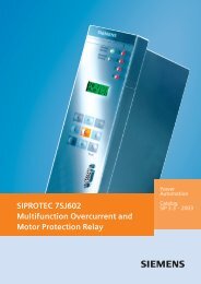 SIPROTEC 7SJ602 Multifunction Overcurrent and Motor Protection ...