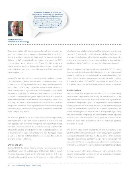 Read the DyStar Sustainability Report 2011...