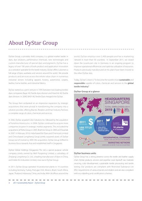 Read the DyStar Sustainability Report 2011...