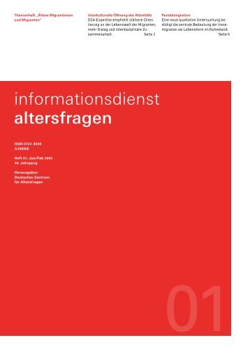 Informationsdienst Altersfragen Heft 01/2003 - Deutsches Zentrum ...