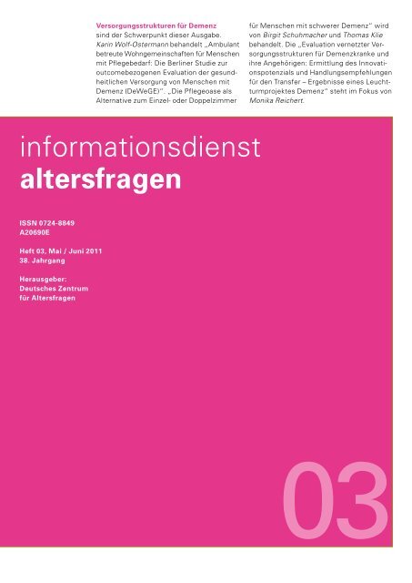 DZA: Informationsdienst Altersfragen (IDA) - Deutsches Zentrum für ...