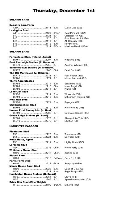 December Mare Sale - Tattersalls