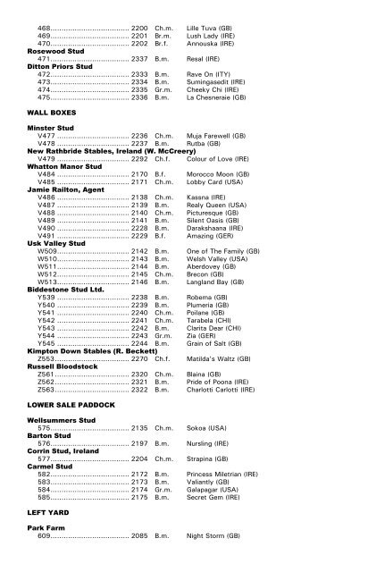 December Mare Sale - Tattersalls