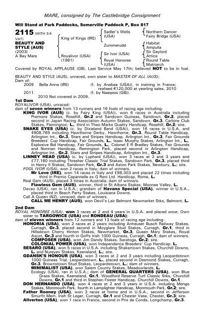 December Mare Sale - Tattersalls