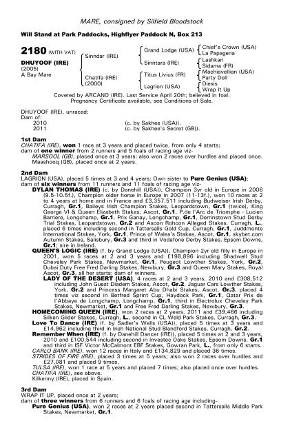 December Mare Sale - Tattersalls