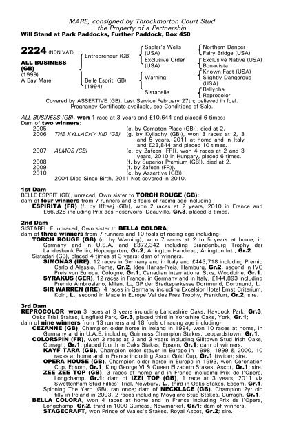 December Mare Sale - Tattersalls