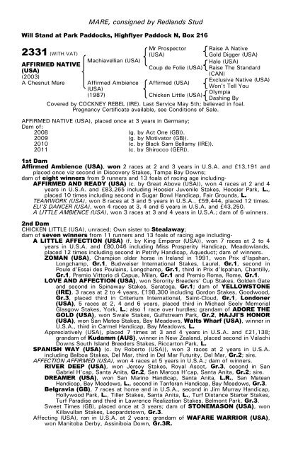 December Mare Sale - Tattersalls