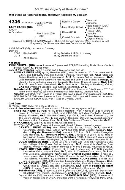 December Mare Sale - Tattersalls