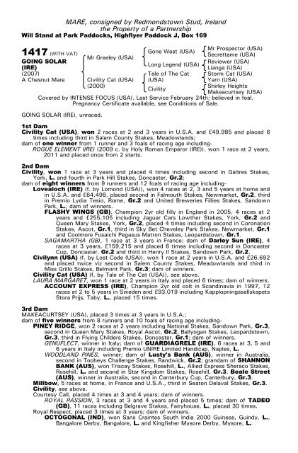 December Mare Sale - Tattersalls