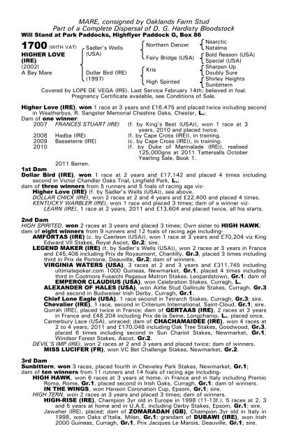 December Mare Sale - Tattersalls