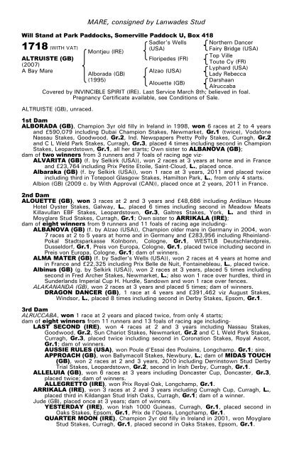 December Mare Sale - Tattersalls