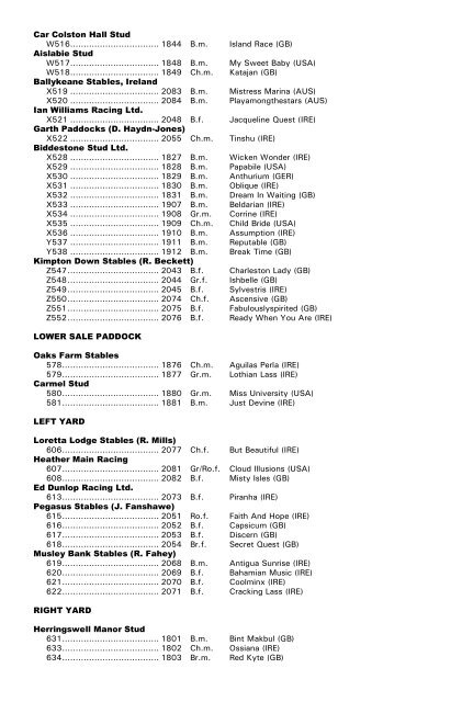 December Mare Sale - Tattersalls