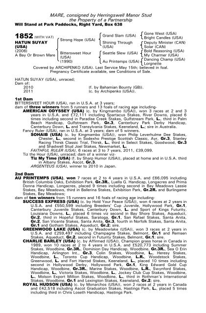 December Mare Sale - Tattersalls