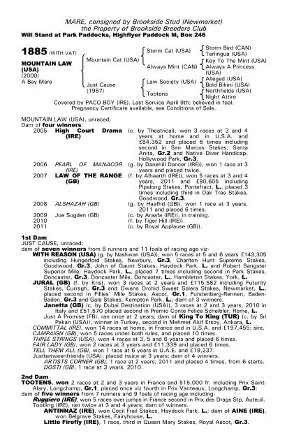 December Mare Sale - Tattersalls