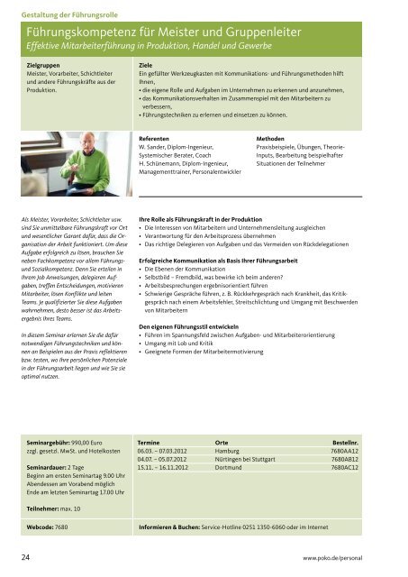 Seminare Training Beratung 2012 - Branchenbuch Deutschland