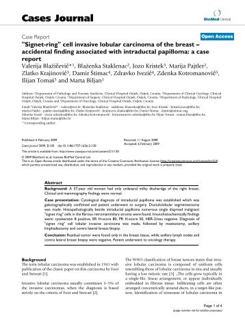 " Signet-ring" cell invasive lobular carcinoma of the breast ...